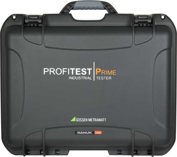 Test instrument for testing the effectiveness of protective measures in electrical installations per IEC 60364-6 and DIN EN 50110-1, machines and systems per DIN EN 60204-1 and DIN EN 61439-1, PV systems per DIN EN 62446 and electric charging stations per IEC 61851-1