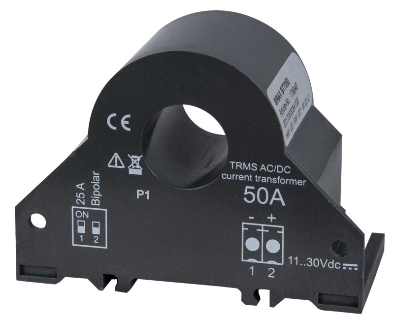 AC/DC Current transformer with transmitter functionality: Measurement range 50 A AC/DC