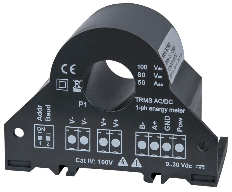 AC/DC current transformer with energy meter functionality: Input range current 50 A AC/DC