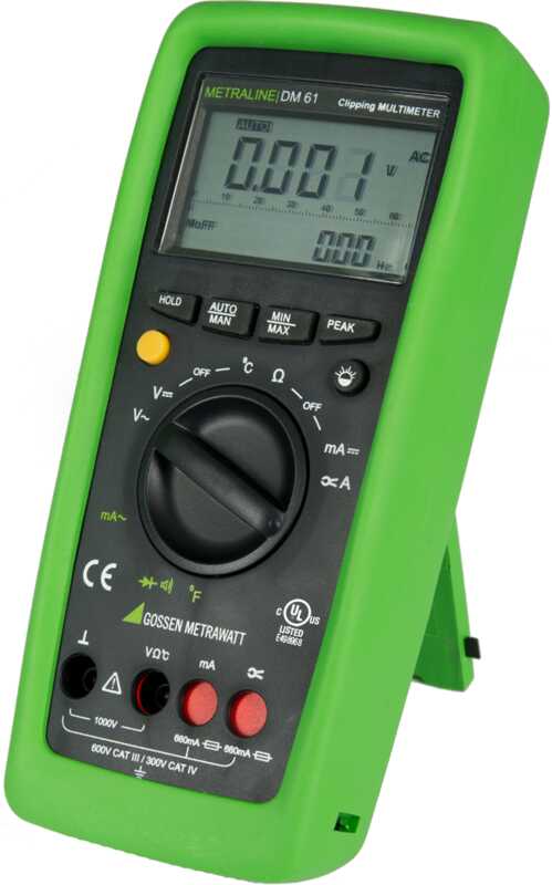 Digital multimeter with analog bar graph and temperature measurement