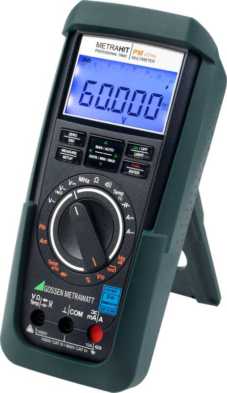 High-end TRMS system multimeter with digital display (60,000 digits), data logger and IR interface
 