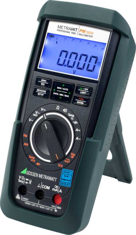 High-end TRMS system multimeter with digital display (60,000 digits), measuring ranges optimized for measuring transducers and IR interface