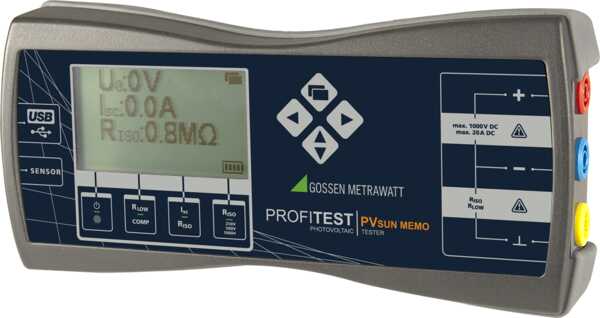 Test instrument for PV modules and strings per DIN EN 62446 (VDE 0126-23)