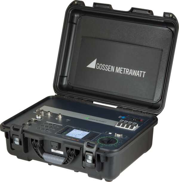 Test instrument for testing the effectiveness of protective measures in electrical installations per IEC 60364-6, machines and systems per IEC 60204-1, low-voltage switchgear and controlgear assemblies per DIN EN 61439-1, PV systems per DIN EN 62446-1 and electric charging stations per DIN EN 61851-1.