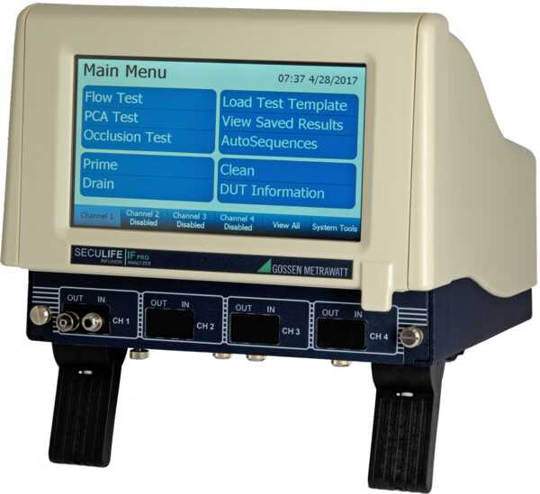 Multi-channel, modular infusion pump tester