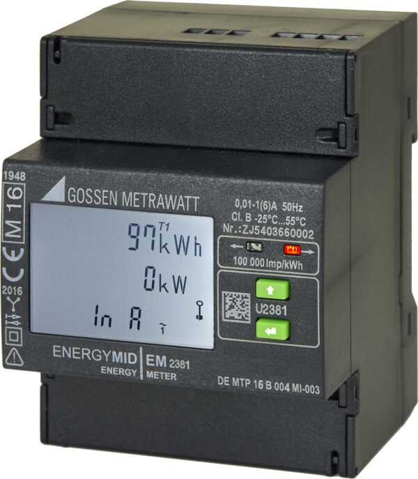 ENERGYMID – Multifunctional Energy Meter - 2-wire system and transformer connection 1 (6) A