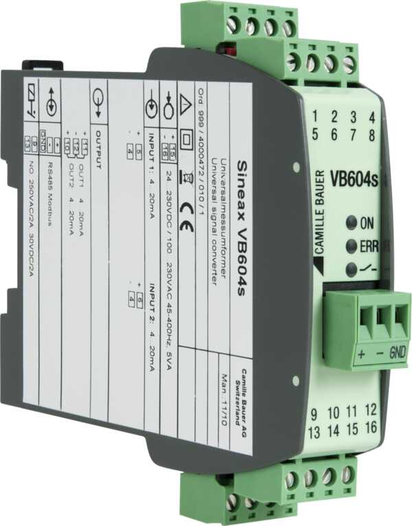 Prog. Measuring Transducer for Temperature and DC Quantities, 2 Inputs 