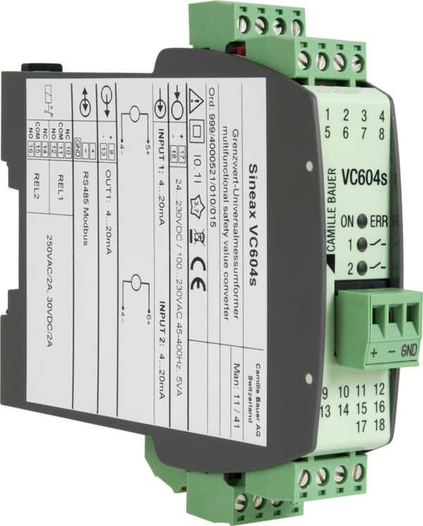 Prog. Measuring Transducer for Temperature and DC Quantities, 2 Inputs 