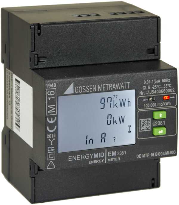 ENERGYMID – Multifunctional Energy Meter - 2-wire system and transformer connection 1 (6) A